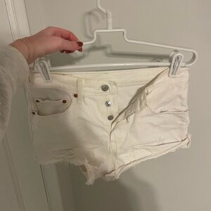 Levi's Cream Jean Shorts